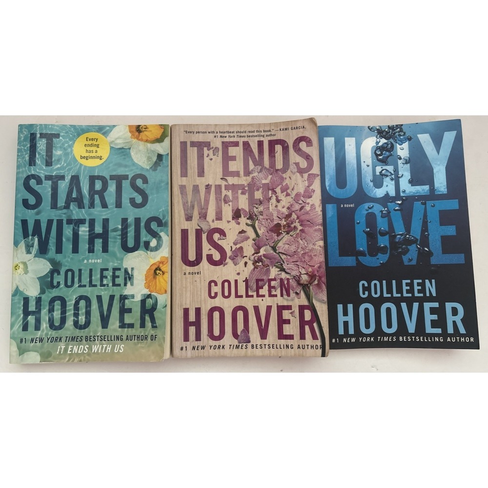 Colleen Hoover Trade Books Lot of 3 It Ends Starts With Us Romance Love Chic